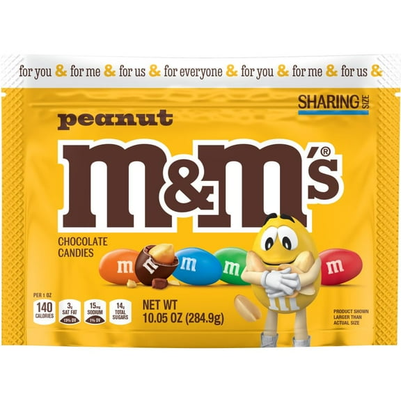 2X - M&M,S Peanut Milk Chocolate, Sharing Size, 10.05 Oz Resealable Bag