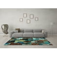 thumbnail image 3 of Ahgly Company Indoor Rectangle Abstract Light Blue Contemporary Area Rugs, 2' x 4', 3 of 4
