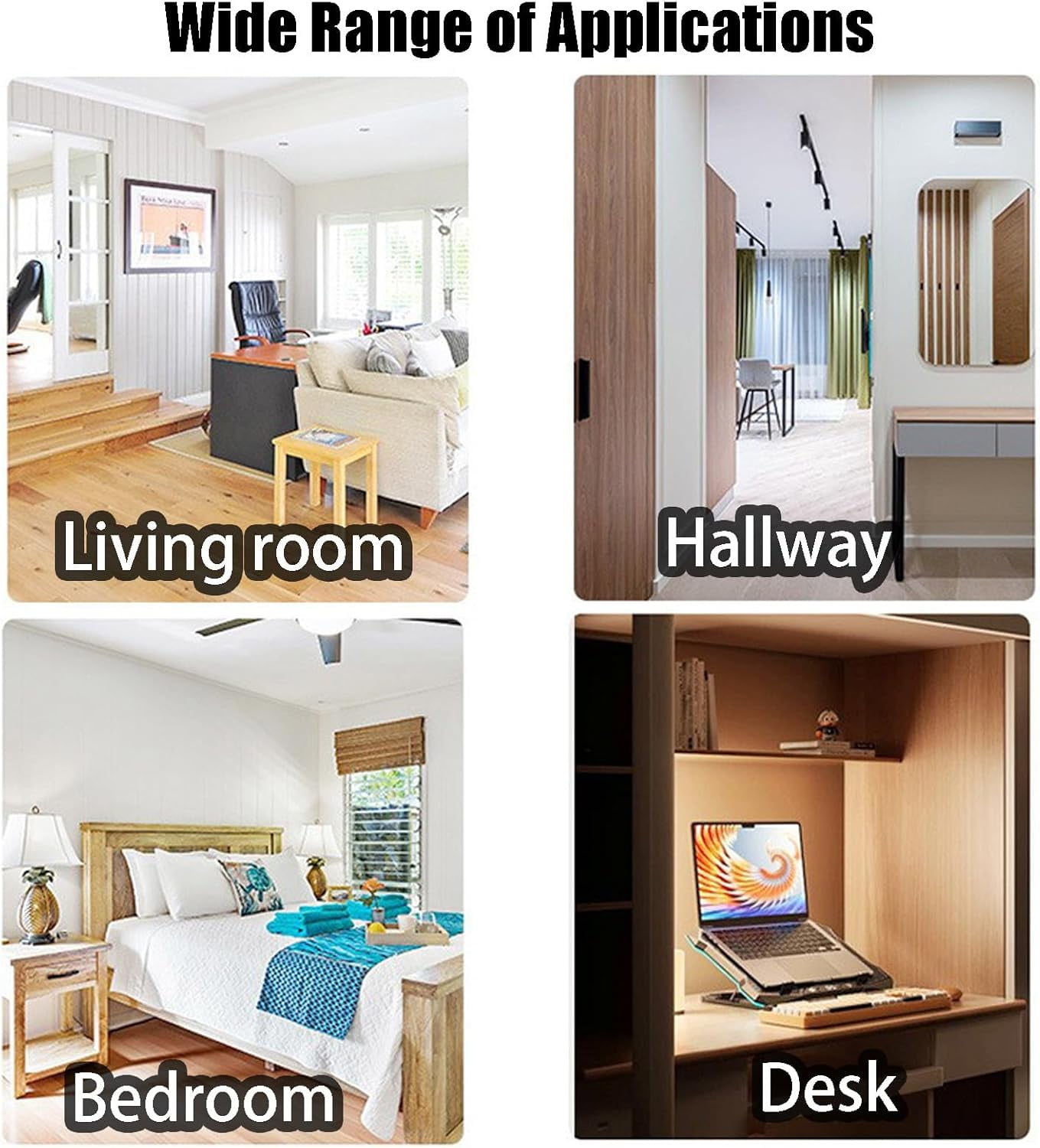 Rechargeable Smart LED Motion Sensor Ambient Light, Wireless RGB Color Changing Night Light with Auto On/Off, Magnetic Stick-On Wall Light for Hallway, Stairs, Closet, Cabinet, Bedroom (4, 7 Color)