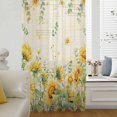 thumbnail image 6 of Sunflower Sheer Curtains 63 Inches Long, Summer Eucalyptus Botanical Floral Vintage Light Filering Curtains, Breathable Simi Curtain Privacy Drapes for Living Room Lightweight Window Treatment, 6 of 9