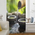 thumbnail image 6 of Flowing Water Zen Stones Sheer Curtains 108" Extra Long, Modern Country Abstract Art Light Filering Curtains, Privacy Drapes Simi Floor to Veiling Curtain for Living Room Bedroom Window Treatment, 6 of 9