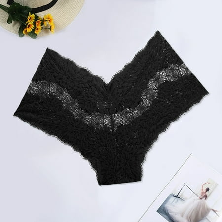 

Qazqa Women Lace Boyshort Floral Panties Low Rise Underwear Ladies Comfortable Underpants Female Lingerie Black L