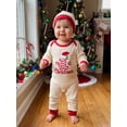 thumbnail image 5 of Cjfdfy Newborn Baby Boy Girl Christmas Romper Outfit My 1St Christmas Long Sleeve knit Romper And Santa Hat Set Infant Cute My First Christmas Fall Winter Holiday Set 0-18M, 5 of 9