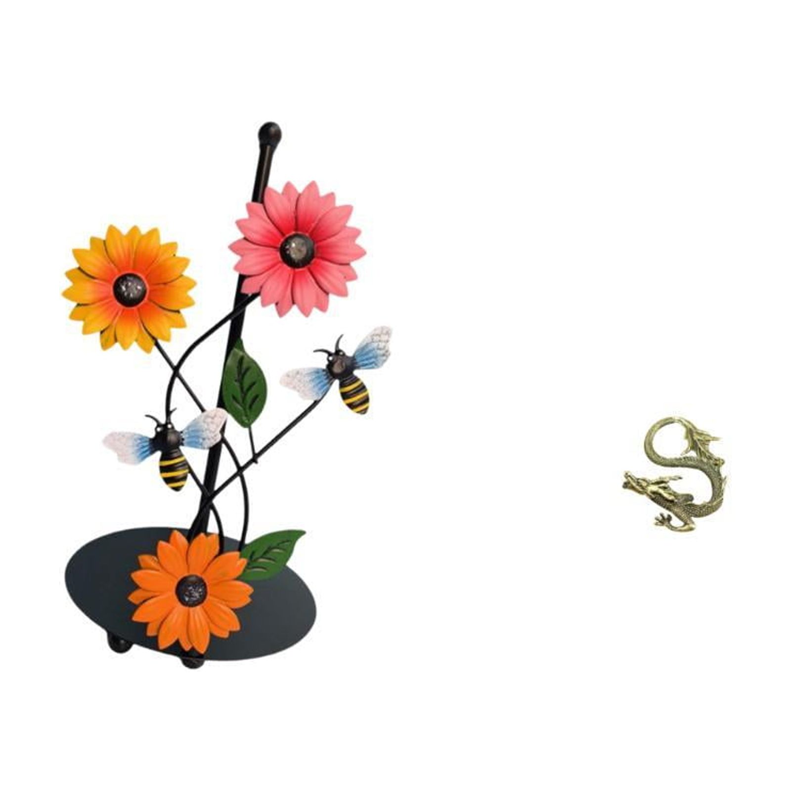Fiocias Toilet Paper Holder Paper Towel Holder Countertop Brass Chinese Sculpture Iron Stand Desktop Miniature Ornament Suitable for Kitchen Dining Table Offi