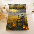 thumbnail image 5 of Manfei Cartoon Skull Halloween King Sheets,Turkey Pattern Bedding,4pcs,1 Flat Sheet,1 Fitted Sheet and 2 Pillowcases, 5 of 6