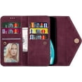 thumbnail image 3 of Crossbody Wallet Case for Samsung Galaxy A42 5G for Women, Zipper Purse Handbag Neck Strap Lanyard Cover with 9 Card Holder Case for Samsung Galaxy A42 5G XK Wine, 3 of 18