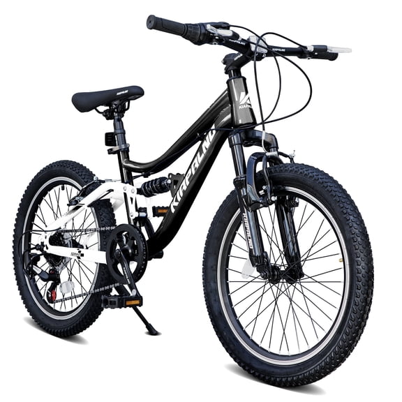 20 Inch Mountain Bike,7-Speed Adult Dual-Suspension Mountain Bicycle with Sturdy Steel Frame, Excellent Twist Shifting,Dual Handbrake & Adjustable Seat for Men Women