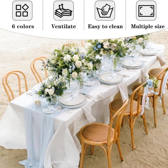 White Tablecloths for Rectangle Tables, 6 Pack - 70 x 120 Inches - Reusable and Washable Table Clothes for 6-8 Ft Tables, Polyester Fabric Table Covers for Wedding, Party, Banquet