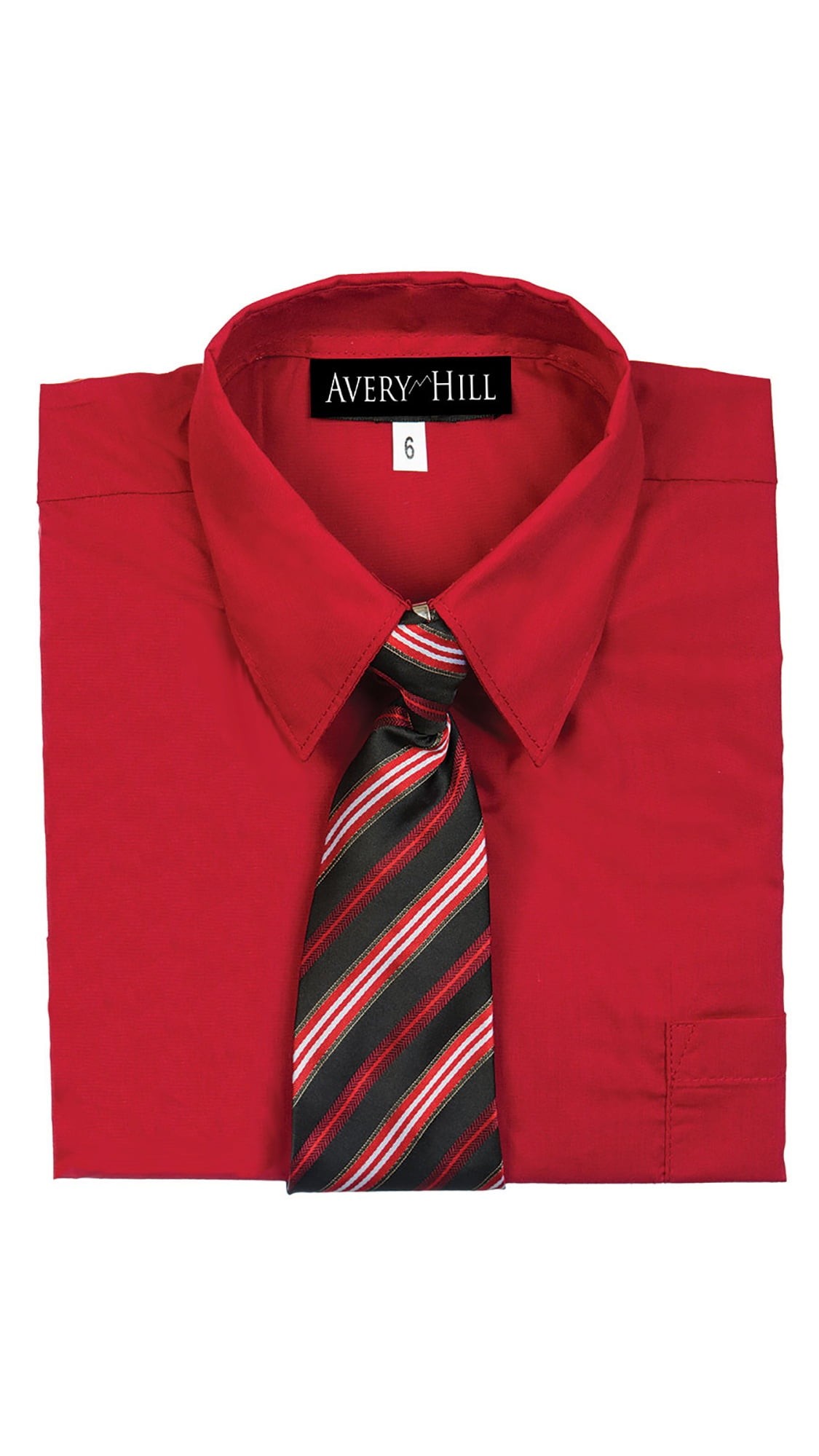 Avery Hill Boys Short Sleeve Dress Shirt with Windsor Tie