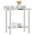 thumbnail image 2 of vidaXL Table de Cuisine avec Dosseret 82,5x55x93 cm Acier Inoxydable, 2 of 5