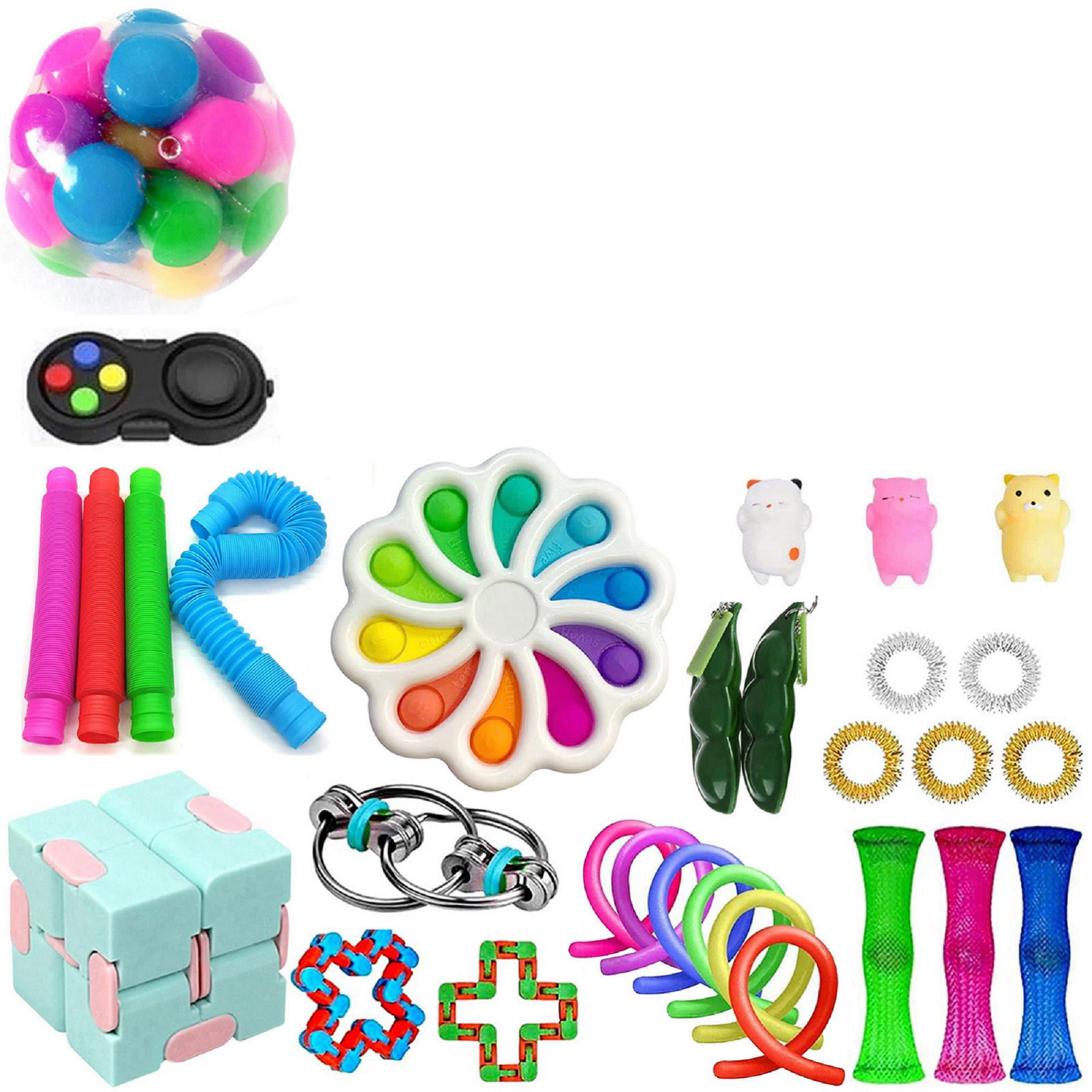 6Pack Tie Dye Popit Bubble Fidget Sensory Toy Infinity Cube Stress Reliever Toys 