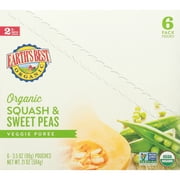 Earth's Best Organic Stage 2 Baby Food, Squash & Sweet Peas, 3.5 oz Pouches (6 Pack)