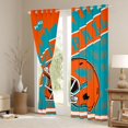 thumbnail image 3 of jejeloiu Rugby Helmet Blackout Curtain Set of 2,Orange Football Sport Gamer,42x84 Inch, 3 of 6