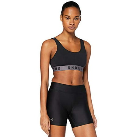 Under Armour womens HeatGear Middy Shorts , Black (001)/Metallic Silver , Medium