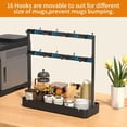 thumbnail image 4 of Countertop Coffee Cup Holder, Aluminum Alloy Mug Holder Organizer with 16 Movable Hooks, 2 Tier Mug Tree Stand Rack with Storage Basket for K Cup Coffee Bar Kitchen, 4 of 8