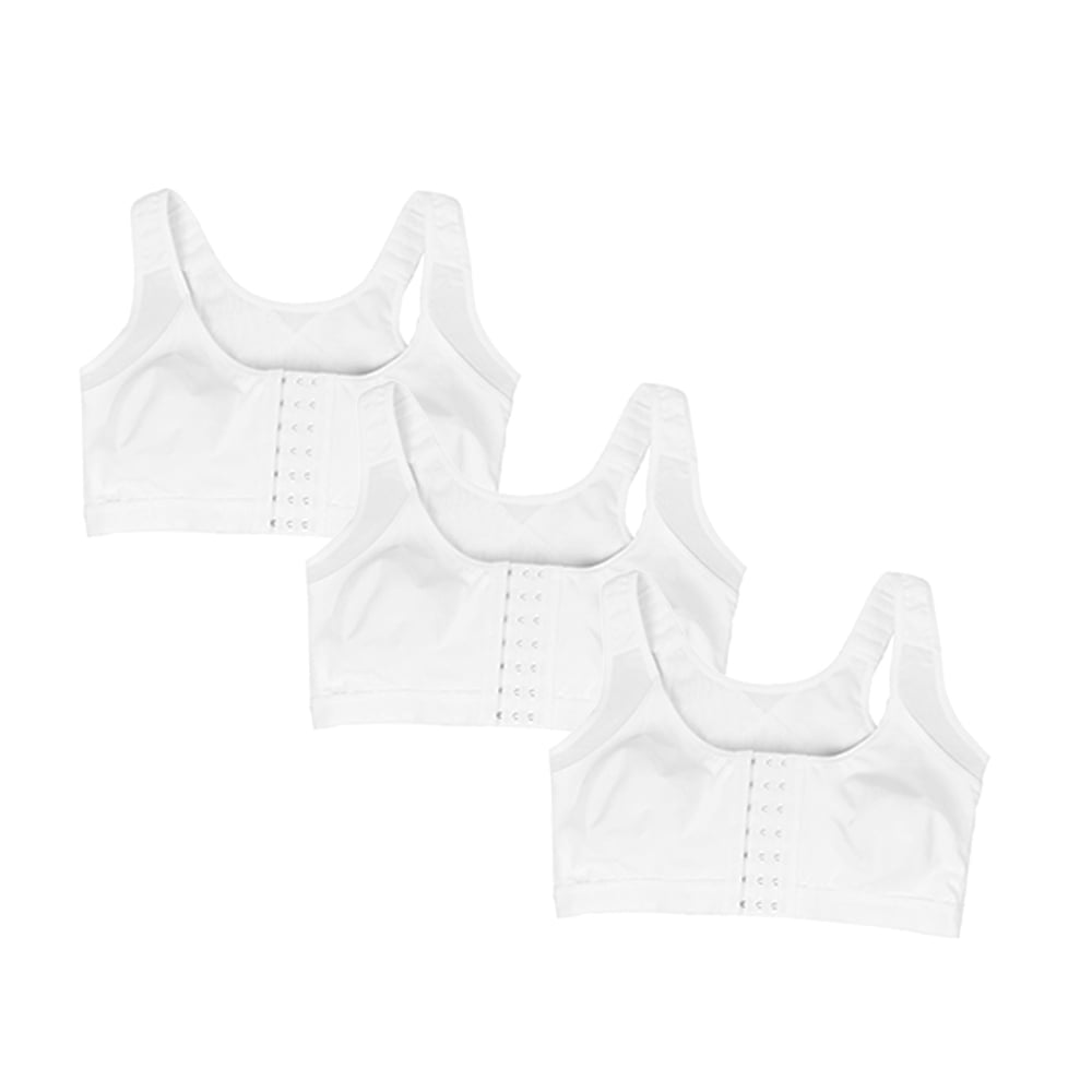 Valcatch 3 Pack Sports Bras for Women Front Closure Wirefree Full Coverage Back Support Unlined