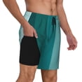 thumbnail image 2 of Balery Teal Color Bañador para hombre, shorts de playa de secado rápido con entrepierna y forro de compresión-Small, 2 of 6