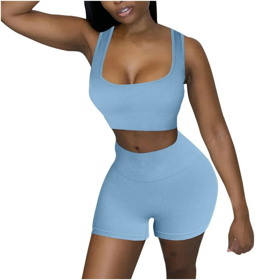 HAPIMO Workout Outfits for Women 2 Pieces Yoga Set Gym Exercise Seamless Yoga Leggings with Sports Bra Fitness Activewear Rollbacks Gray L
