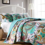 Angle View: Global Trends Nova Bohemian Paisley 3 Pieces Quilt Sets, With Pillow Sham