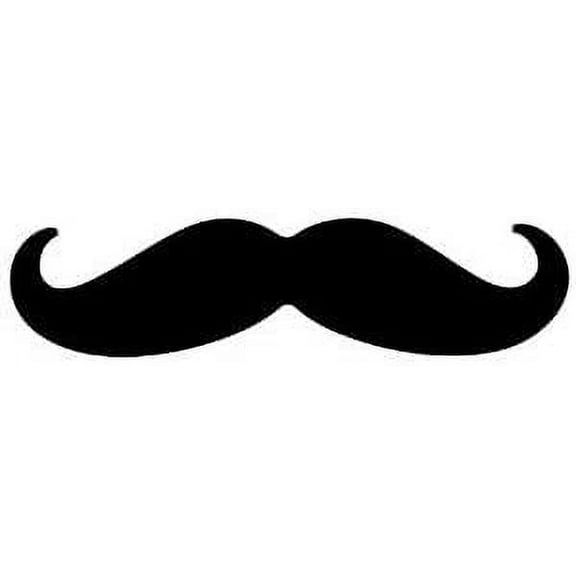 Mustache Bumper Sticker Cut Out Car Decal 6" X 2"