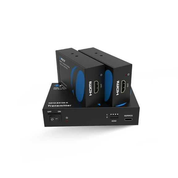 Orei 1x2 HDMI Extender Splitter Over CAT6/7 Up to 132 ft @1080P (HD12-EX132-K)