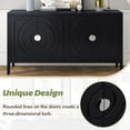 thumbnail image 5 of Harper & Bright Designs Sideboard Buffet Cabinet with Storage and Shelves, Farmhouse Sideboard Cabinet with Circular Groove Design Metal Door Handle for Entrance Living Room, Black, 5 of 13