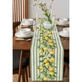 thumbnail image 4 of Sage Green Stripes Table Runner Cotton Linen 108 Inch Holiday Dresser Scarves, Summer Spring Botanical Lemon Leaves Tablerunner for Kitchen Coffee Dining Bedroom Dinner Scarf Décor 13''x108'', 4 of 9