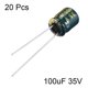 thumbnail image 2 of Capacitor electrolítico radial de aluminio Unique Bargains bajo ESR 100uF 35V 6.3x7mm 20pc verde, 2 of 3