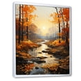 thumbnail image 2 of Designart "Autumn Tapestry Birch Woods III" Floral Floater Framed Wall Art Living Room, 2 of 7