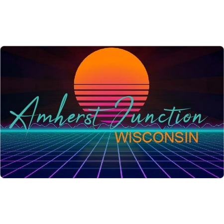 

Amherst Junction Wisconsin 4 X 2.25-Inch Fridge Magnet Retro Neon Design