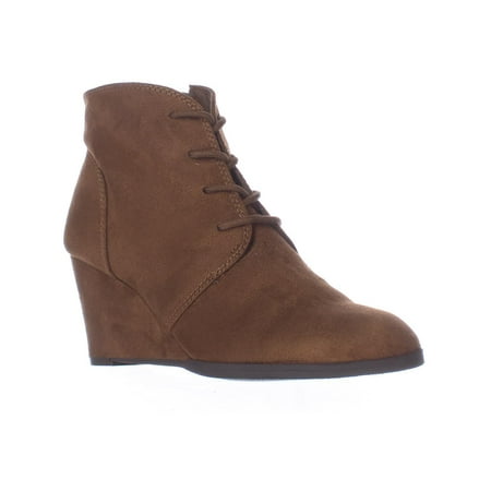 - Womens Baylie Lace Up Wedge Booties, Chestnut