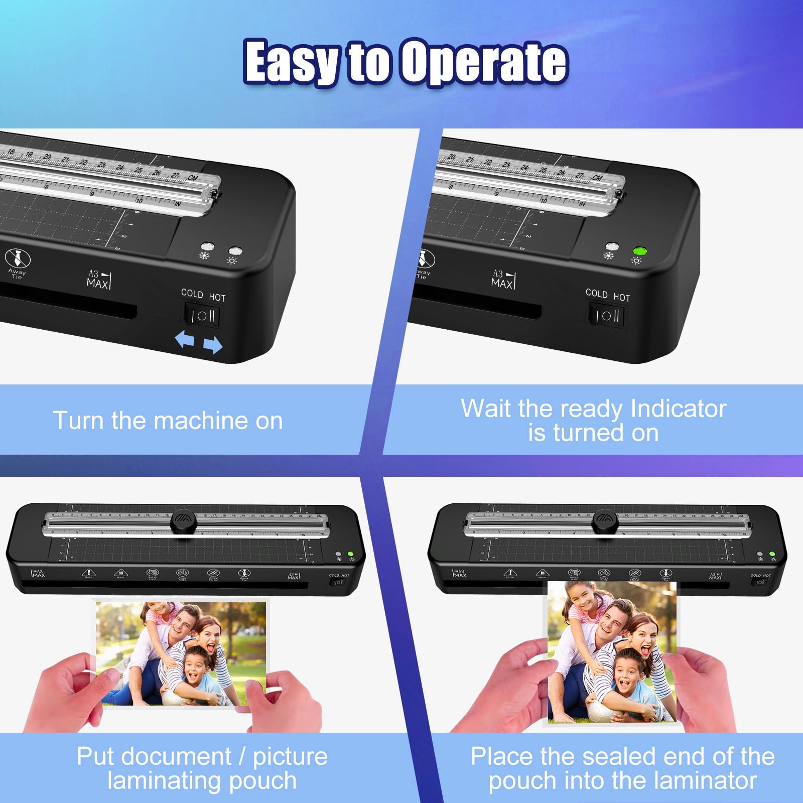 Crenova A3 Thermal Laminator, 13 inch Laminating Machine with Sheets, Large Wide Laminate