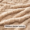 thumbnail image 5 of ROSEKIND Super-soft Aesthetic 3D Embossed Checkerboard Fleece Throw Blanket, Reversible Luxury Textured Fuzzy Plush Throw for Couch Bed Sofa, All-season, Warm Oatmeal, 40"x60", 5 of 11