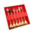 thumbnail image 3 of jicheng 6 Pieces Christmas Cutlery Reusable Tableware for Restaurant Ice Cream Party C, 3 of 9