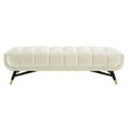 thumbnail image 5 of Modway Adept 60" Performance Velvet Bench in Ivory, 5 of 8