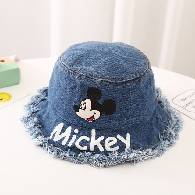 Sombrero de cubo de vaquero para bebé de Mickey Mouse de Disney, sombreros de sol para niños, gorra de pescador para niños y niñas, gorras infantiles de playa de Panamá para niños Gao Jinjia LED