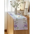 thumbnail image 5 of Table Runner 48 Inches Long for Kitchen Dining, Spring Flowers Dresser Scarf Farmhouse, Dining Table Decorations for Wedding/Parties, Botanical Purple Floral Leaaves Gradient 13 x 48 In, 5 of 8