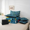thumbnail image 4 of Erosebridal Cartoon Transportation Bedding Sets Full Size, Helicopter Ship Modern Building Comforter Sets with Sheets, Reversible 7pcs, 4 of 5
