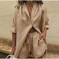 thumbnail image 1 of Conjunto de pantalones cortos de chándal informal para mujer, camiseta de manga larga de verano, Tops y Mini pantalones cortos con cordón, traje de salón, conjunto de dos piezas Tan Jianjun unisex, 1 of 2