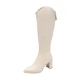 thumbnail image 1 of Botas de talla grande 34-43 nuevas para mujer, tacones altos gruesos con cremallera, tacones altos simples y gruesos, Botas hasta la rodilla para Otoño e Invierno, 1 of 5
