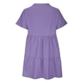thumbnail image 4 of Maplenight Womens Summer Dress Casual V-Neck Short Sleeve Mini Shift Dress, 4 of 5