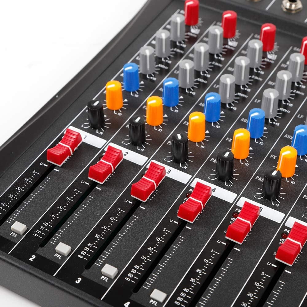 Miumaeov Professional 8 Channels USB Bluetooth Line Live Mixing Studio Audio Sound Mixer