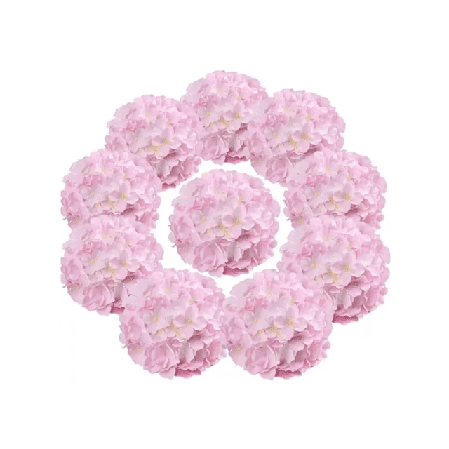 Cabezas Flores Hortensia Artificial Boda Fiesta Decora 12pzs