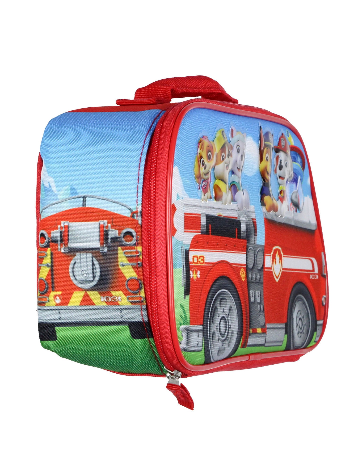 Paw Patrol Lunch Box Skye Chase Marshall Fire Engine Truck Kids Insulated Lunch Bag Lunch Tote 11"