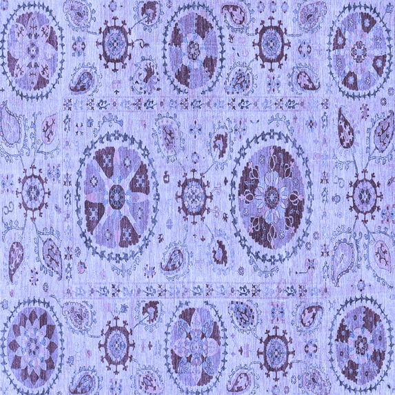Ahgly Company Indoor Square Abstract Blue Modern Area Rugs, 4' Square