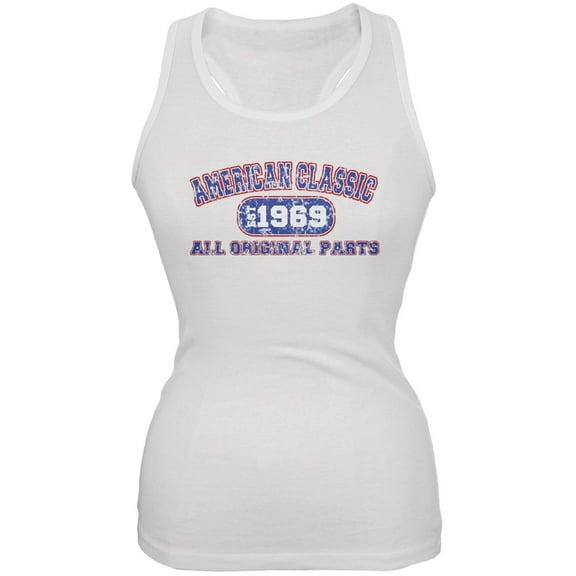 Classic American 1969 Funny White Juniors Soft Tank Top - X-Large