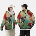 thumbnail image 4 of Daiia Hummingbird Floral Paradise UPF 50+ Sun Protection Hoodie Jacket Lightweight Long Sleeve Sun Shirt for Women Men with Pocket Hiking Outdoor-X-Large, 4 of 7