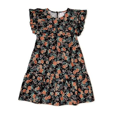 Wonder Nation Girls Ruffle Yoke Dress, Sizes 4-18 & Plus