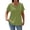 Green, variant on Women's Summer Tops Textured V Neck Short Sleeve Blouse Breathable Solid Color Shirts Light Blue S