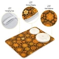 thumbnail image 3 of Yayeee Dish Drying Mat for Kitchen Counter 16"x18" Microfiber Absorbent Pad, Retro Orange Flowers, 3 of 7